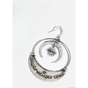 NEW KATIA DESIGNS women's thankful moon and star earring in silver earrings
